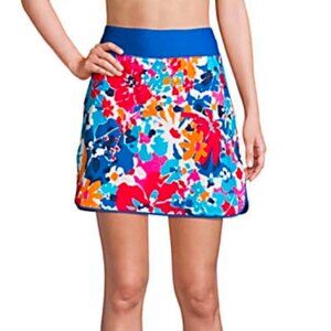 Lands End Floral Print Swim Skirt with Shorts and Pockets Size 26W